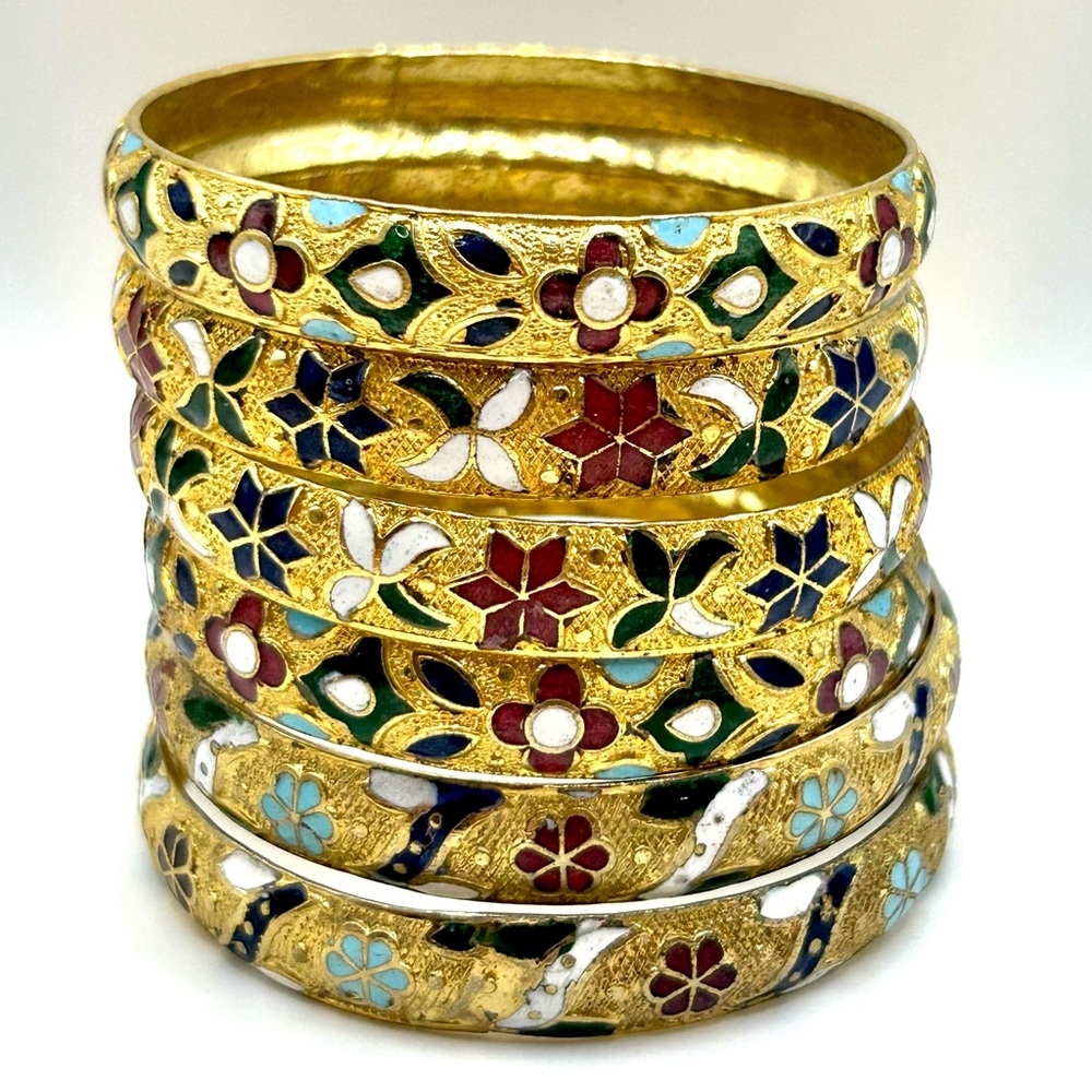 Vintage Floral bangles set of 6